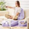 imageSasttie Reading Pillows for Sitting in Bed Adult Velvet Back Pillow Bed Sitting Up BackRest Support Cushion for Sit Up on Couch Sofa and Floor Dorm Essentials OekoTex Certified Dark GreyLavender