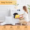 imageSasttie Reading Pillows for Sitting in Bed Adult Velvet Back Pillow Bed Sitting Up BackRest Support Cushion for Sit Up on Couch Sofa and Floor Dorm Essentials OekoTex Certified Dark GreyYellow