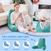 imageSasttie Reading Pillows for Sitting in Bed Adult Velvet Back Pillow Bed Sitting Up BackRest Support Cushion for Sit Up on Couch Sofa and Floor Dorm Essentials OekoTex Certified Dark GreyTeal Cyan