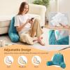 imageSasttie Reading Pillows for Sitting in Bed Adult Velvet Back Pillow Bed Sitting Up BackRest Support Cushion for Sit Up on Couch Sofa and Floor Dorm Essentials OekoTex Certified Dark GreyTeal Blue