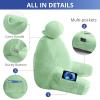 imageSasttie Reading Pillows for Sitting in Bed Adult Velvet Back Pillow Bed Sitting Up BackRest Support Cushion for Sit Up on Couch Sofa and Floor Dorm Essentials OekoTex Certified Dark GreyLight Green