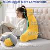 imageSasttie Reading Pillows for Sitting in Bed Adult Velvet Back Pillow Bed Sitting Up BackRest Support Cushion for Sit Up on Couch Sofa and Floor Dorm Essentials OekoTex Certified Dark GreyYellow