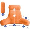 imageSasttie Reading Pillows for Sitting in Bed Adult Velvet Back Pillow Bed Sitting Up BackRest Support Cushion for Sit Up on Couch Sofa and Floor Dorm Essentials OekoTex Certified Dark GreyOrange