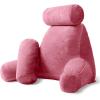 imageSasttie Reading Pillows for Sitting in Bed Adult Velvet Back Pillow Bed Sitting Up BackRest Support Cushion for Sit Up on Couch Sofa and Floor Dorm Essentials OekoTex Certified Dark GreyRose Pink