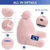 imageSasttie Reading Pillows for Sitting in Bed Adult Velvet Back Pillow Bed Sitting Up BackRest Support Cushion for Sit Up on Couch Sofa and Floor Dorm Essentials OekoTex Certified Dark GreyPink