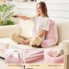 imageSasttie Reading Pillows for Sitting in Bed Adult Velvet Back Pillow Bed Sitting Up BackRest Support Cushion for Sit Up on Couch Sofa and Floor Dorm Essentials OekoTex Certified Dark GreyPink