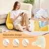 imageSasttie Reading Pillows for Sitting in Bed Adult Velvet Back Pillow Bed Sitting Up BackRest Support Cushion for Sit Up on Couch Sofa and Floor Dorm Essentials OekoTex Certified Dark GreyYellow