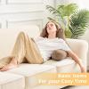 imageSasttie Reading Pillows for Sitting in Bed Adult Velvet Back Pillow Bed Sitting Up BackRest Support Cushion for Sit Up on Couch Sofa and Floor Dorm Essentials OekoTex Certified Dark GreyLight Brown