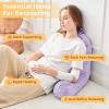 imageSasttie Reading Pillows for Sitting in Bed Adult Velvet Back Pillow Bed Sitting Up BackRest Support Cushion for Sit Up on Couch Sofa and Floor Dorm Essentials OekoTex Certified Dark GreyLavender