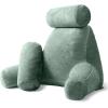 imageSasttie Reading Pillows for Sitting in Bed Adult Velvet Back Pillow Bed Sitting Up BackRest Support Cushion for Sit Up on Couch Sofa and Floor Dorm Essentials OekoTex Certified Dark GreySage
