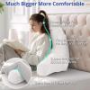 imageSasttie Reading Pillows for Sitting in Bed Adult Velvet Back Pillow Bed Sitting Up BackRest Support Cushion for Sit Up on Couch Sofa and Floor Dorm Essentials OekoTex Certified Dark GreyWhite
