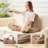 imageSasttie Reading Pillows for Sitting in Bed Adult Velvet Back Pillow Bed Sitting Up BackRest Support Cushion for Sit Up on Couch Sofa and Floor Dorm Essentials OekoTex Certified Dark GreyLight Brown