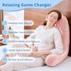 imageSasttie Reading Pillows for Sitting in Bed Adult Velvet Back Pillow Bed Sitting Up BackRest Support Cushion for Sit Up on Couch Sofa and Floor Dorm Essentials OekoTex Certified Dark GreyPeach Pink