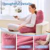 imageSasttie Reading Pillows for Sitting in Bed Adult Velvet Back Pillow Bed Sitting Up BackRest Support Cushion for Sit Up on Couch Sofa and Floor Dorm Essentials OekoTex Certified Dark GreyRose Pink