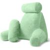 imageSasttie Reading Pillows for Sitting in Bed Adult Velvet Back Pillow Bed Sitting Up BackRest Support Cushion for Sit Up on Couch Sofa and Floor Dorm Essentials OekoTex Certified Dark GreyLight Green