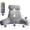 imageSasttie Reading Pillows for Sitting in Bed Adult Velvet Back Pillow Bed Sitting Up BackRest Support Cushion for Sit Up on Couch Sofa and Floor Dorm Essentials OekoTex Certified Dark GreyDark Grey