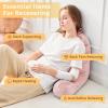 imageSasttie Reading Pillows for Sitting in Bed Adult Velvet Back Pillow Bed Sitting Up BackRest Support Cushion for Sit Up on Couch Sofa and Floor Dorm Essentials OekoTex Certified Dark GreyPink