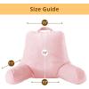 imageSasttie Reading Pillows for Sitting in Bed Adult Velvet Back Pillow Bed Sitting Up BackRest Support Cushion for Sit Up on Couch Sofa and Floor Dorm Essentials OekoTex Certified Dark GreyPink