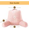 imageSasttie Reading Pillows for Sitting in Bed Adult Velvet Back Pillow Bed Sitting Up BackRest Support Cushion for Sit Up on Couch Sofa and Floor Dorm Essentials OekoTex Certified Dark GreyPeach Pink