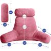 imageSasttie Reading Pillows for Sitting in Bed Adult Velvet Back Pillow Bed Sitting Up BackRest Support Cushion for Sit Up on Couch Sofa and Floor Dorm Essentials OekoTex Certified Dark GreyRose Pink