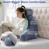 imageSasttie Reading Pillows for Sitting in Bed Adult Velvet Back Pillow Bed Sitting Up BackRest Support Cushion for Sit Up on Couch Sofa and Floor Dorm Essentials OekoTex Certified Dark GreyGrey Purple