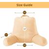 imageSasttie Reading Pillows for Sitting in Bed Adult Velvet Back Pillow Bed Sitting Up BackRest Support Cushion for Sit Up on Couch Sofa and Floor Dorm Essentials OekoTex Certified Dark GreyCamel
