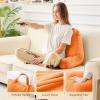 imageSasttie Reading Pillows for Sitting in Bed Adult Velvet Back Pillow Bed Sitting Up BackRest Support Cushion for Sit Up on Couch Sofa and Floor Dorm Essentials OekoTex Certified Dark GreyOrange
