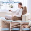 imageSasttie Reading Pillows for Sitting in Bed Adult Velvet Back Pillow Bed Sitting Up BackRest Support Cushion for Sit Up on Couch Sofa and Floor Dorm Essentials OekoTex Certified Dark GreyLight Brown