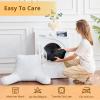 imageSasttie Reading Pillows for Sitting in Bed Adult Velvet Back Pillow Bed Sitting Up BackRest Support Cushion for Sit Up on Couch Sofa and Floor Dorm Essentials OekoTex Certified Dark GreyBlack
