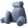 imageSasttie Reading Pillows for Sitting in Bed Adult Velvet Back Pillow Bed Sitting Up BackRest Support Cushion for Sit Up on Couch Sofa and Floor Dorm Essentials OekoTex Certified Dark GreyGrey Purple