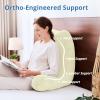 imageSasttie Reading Pillows for Sitting in Bed Adult Velvet Back Pillow Bed Sitting Up BackRest Support Cushion for Sit Up on Couch Sofa and Floor Dorm Essentials OekoTex Certified Dark GreyCream