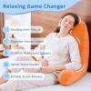 imageSasttie Reading Pillows for Sitting in Bed Adult Velvet Back Pillow Bed Sitting Up BackRest Support Cushion for Sit Up on Couch Sofa and Floor Dorm Essentials OekoTex Certified Dark GreyOrange