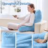 imageSasttie Reading Pillows for Sitting in Bed Adult Velvet Back Pillow Bed Sitting Up BackRest Support Cushion for Sit Up on Couch Sofa and Floor Dorm Essentials OekoTex Certified Dark GreyBlue