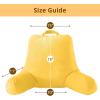 imageSasttie Reading Pillows for Sitting in Bed Adult Velvet Back Pillow Bed Sitting Up BackRest Support Cushion for Sit Up on Couch Sofa and Floor Dorm Essentials OekoTex Certified Dark GreyYellow