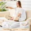 imageSasttie Reading Pillows for Sitting in Bed Adult Velvet Back Pillow Bed Sitting Up BackRest Support Cushion for Sit Up on Couch Sofa and Floor Dorm Essentials OekoTex Certified Dark GreyWhite