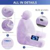 imageSasttie Reading Pillows for Sitting in Bed Adult Velvet Back Pillow Bed Sitting Up BackRest Support Cushion for Sit Up on Couch Sofa and Floor Dorm Essentials OekoTex Certified Dark GreyLavender