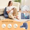 imageSasttie Reading Pillows for Sitting in Bed Adult Velvet Back Pillow Bed Sitting Up BackRest Support Cushion for Sit Up on Couch Sofa and Floor Dorm Essentials OekoTex Certified Dark GreyGrey Purple