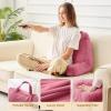imageSasttie Reading Pillows for Sitting in Bed Adult Velvet Back Pillow Bed Sitting Up BackRest Support Cushion for Sit Up on Couch Sofa and Floor Dorm Essentials OekoTex Certified Dark GreyRose Pink