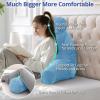 imageSasttie Reading Pillows for Sitting in Bed Adult Velvet Back Pillow Bed Sitting Up BackRest Support Cushion for Sit Up on Couch Sofa and Floor Dorm Essentials OekoTex Certified Dark GreyBlue