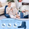 imageSasttie Reading Pillows for Sitting in Bed Adult Velvet Back Pillow Bed Sitting Up BackRest Support Cushion for Sit Up on Couch Sofa and Floor Dorm Essentials OekoTex Certified Dark GreyNavy
