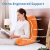 imageSasttie Reading Pillows for Sitting in Bed Adult Velvet Back Pillow Bed Sitting Up BackRest Support Cushion for Sit Up on Couch Sofa and Floor Dorm Essentials OekoTex Certified Dark GreyOrange