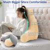 imageSasttie Reading Pillows for Sitting in Bed Adult Velvet Back Pillow Bed Sitting Up BackRest Support Cushion for Sit Up on Couch Sofa and Floor Dorm Essentials OekoTex Certified Dark GreyCamel