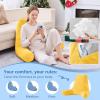imageSasttie Reading Pillows for Sitting in Bed Adult Velvet Back Pillow Bed Sitting Up BackRest Support Cushion for Sit Up on Couch Sofa and Floor Dorm Essentials OekoTex Certified Dark GreyYellow