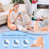 imageSasttie Reading Pillows for Sitting in Bed Adult Velvet Back Pillow Bed Sitting Up BackRest Support Cushion for Sit Up on Couch Sofa and Floor Dorm Essentials OekoTex Certified Dark GreyLight Salmon