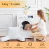 imageSasttie Reading Pillows for Sitting in Bed Adult Velvet Back Pillow Bed Sitting Up BackRest Support Cushion for Sit Up on Couch Sofa and Floor Dorm Essentials OekoTex Certified Dark GreyLight Brown