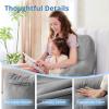 imageSasttie Reading Pillows for Sitting in Bed Adult Velvet Back Pillow Bed Sitting Up BackRest Support Cushion for Sit Up on Couch Sofa and Floor Dorm Essentials OekoTex Certified Dark GreyDark Grey