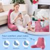 imageSasttie Reading Pillows for Sitting in Bed Adult Velvet Back Pillow Bed Sitting Up BackRest Support Cushion for Sit Up on Couch Sofa and Floor Dorm Essentials OekoTex Certified Dark GreyRose Pink