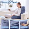 imageSasttie Reading Pillows for Sitting in Bed Adult Velvet Back Pillow Bed Sitting Up BackRest Support Cushion for Sit Up on Couch Sofa and Floor Dorm Essentials OekoTex Certified Dark GreyGrey Purple