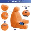 imageSasttie Reading Pillows for Sitting in Bed Adult Velvet Back Pillow Bed Sitting Up BackRest Support Cushion for Sit Up on Couch Sofa and Floor Dorm Essentials OekoTex Certified Dark GreyOrange
