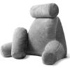 imageSasttie Reading Pillows for Sitting in Bed Adult Velvet Back Pillow Bed Sitting Up BackRest Support Cushion for Sit Up on Couch Sofa and Floor Dorm Essentials OekoTex Certified Dark GreyDark Grey